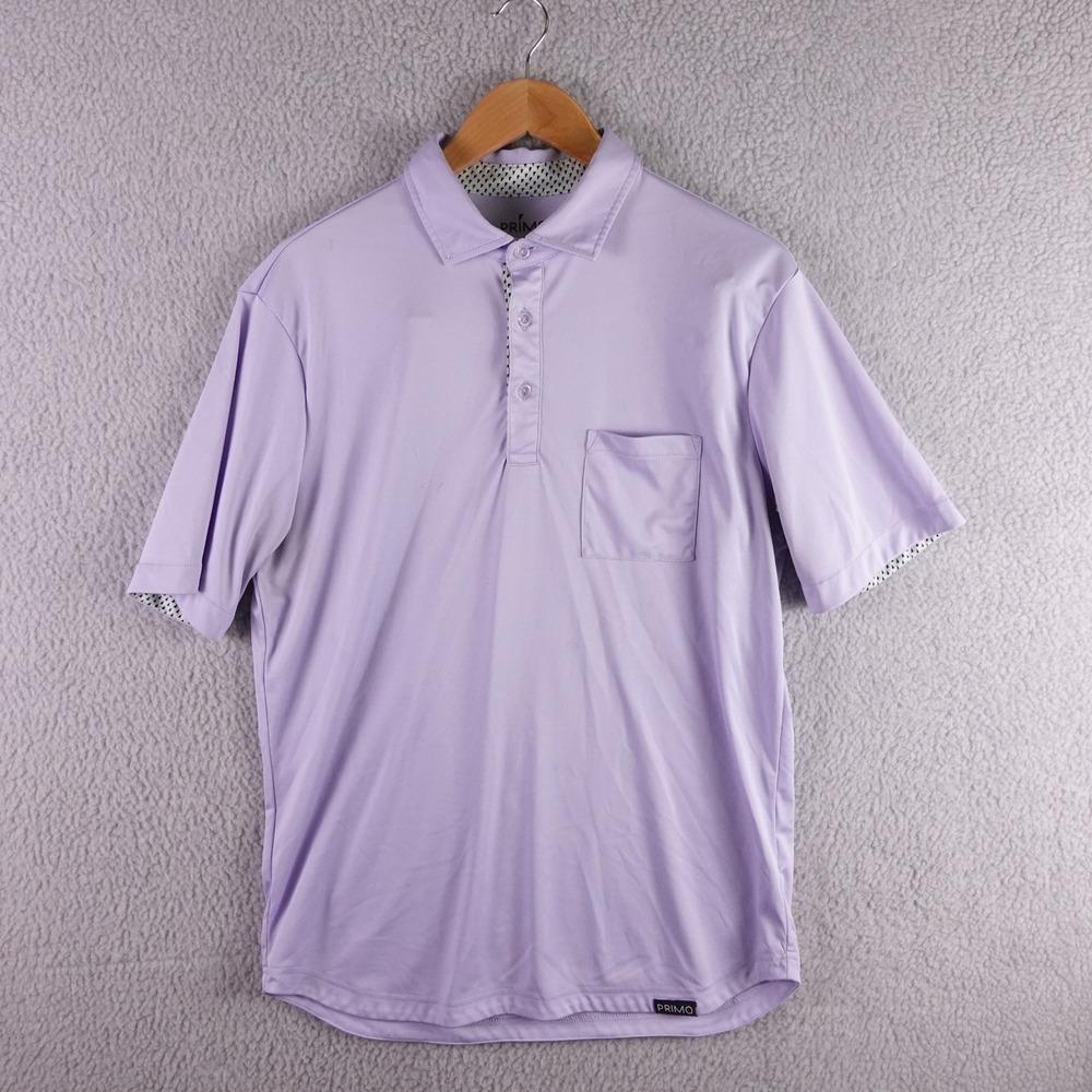 Primo Golf Mens L Lavender Purple Short Sleeve Performance Polo Shirt Stretch